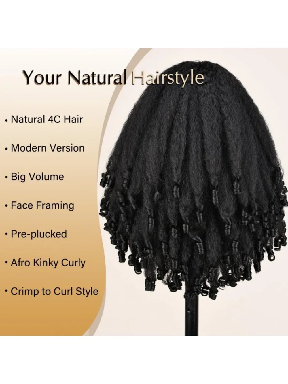 20-Inch Afro Curly Lace Front Wig - HD Transparent, Kinky Straight, Voluminous
